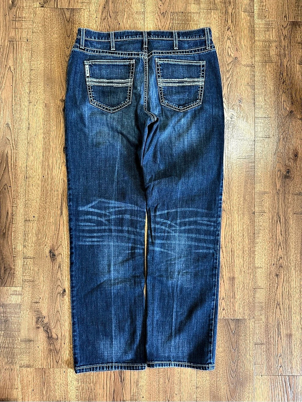 CINCH Men's Blue Medium Wash Denim Straight Leg Jeans Relaxed Fit Stretch - Picture 3 of 13